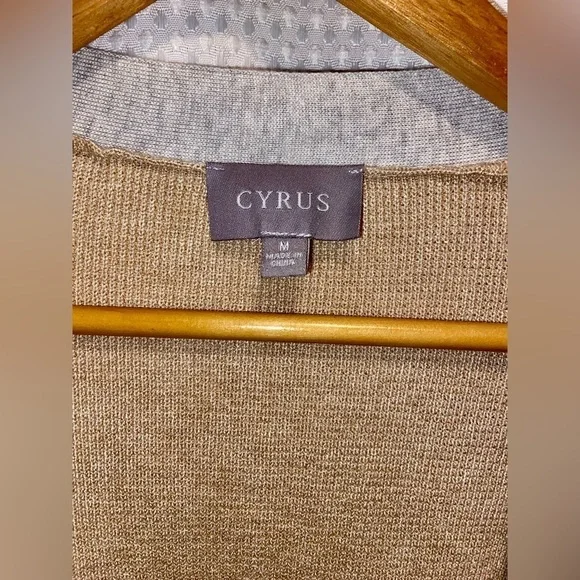 CYRUS‎ colorblock gray beige brown waffled buttoned Cardigan size Medium - Picture 6 of 13